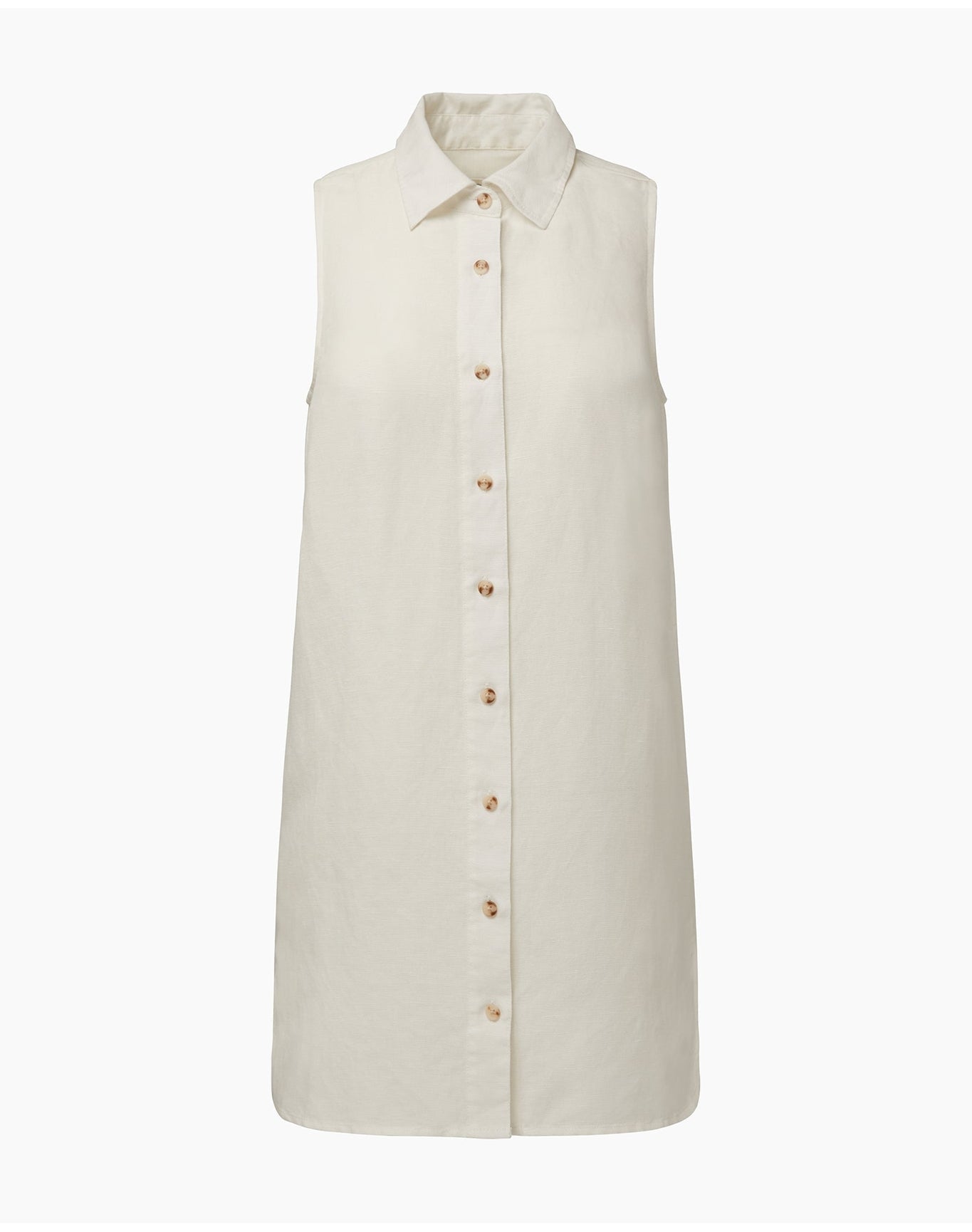 Women | Air Linen Sleeveless Shirtdress | White