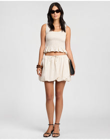 Women | Air Linen Smocked Tank | Natural