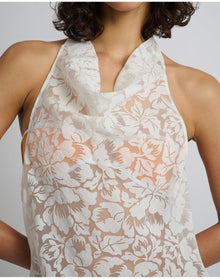 Women | Burnout Cowl Mini Dress | White