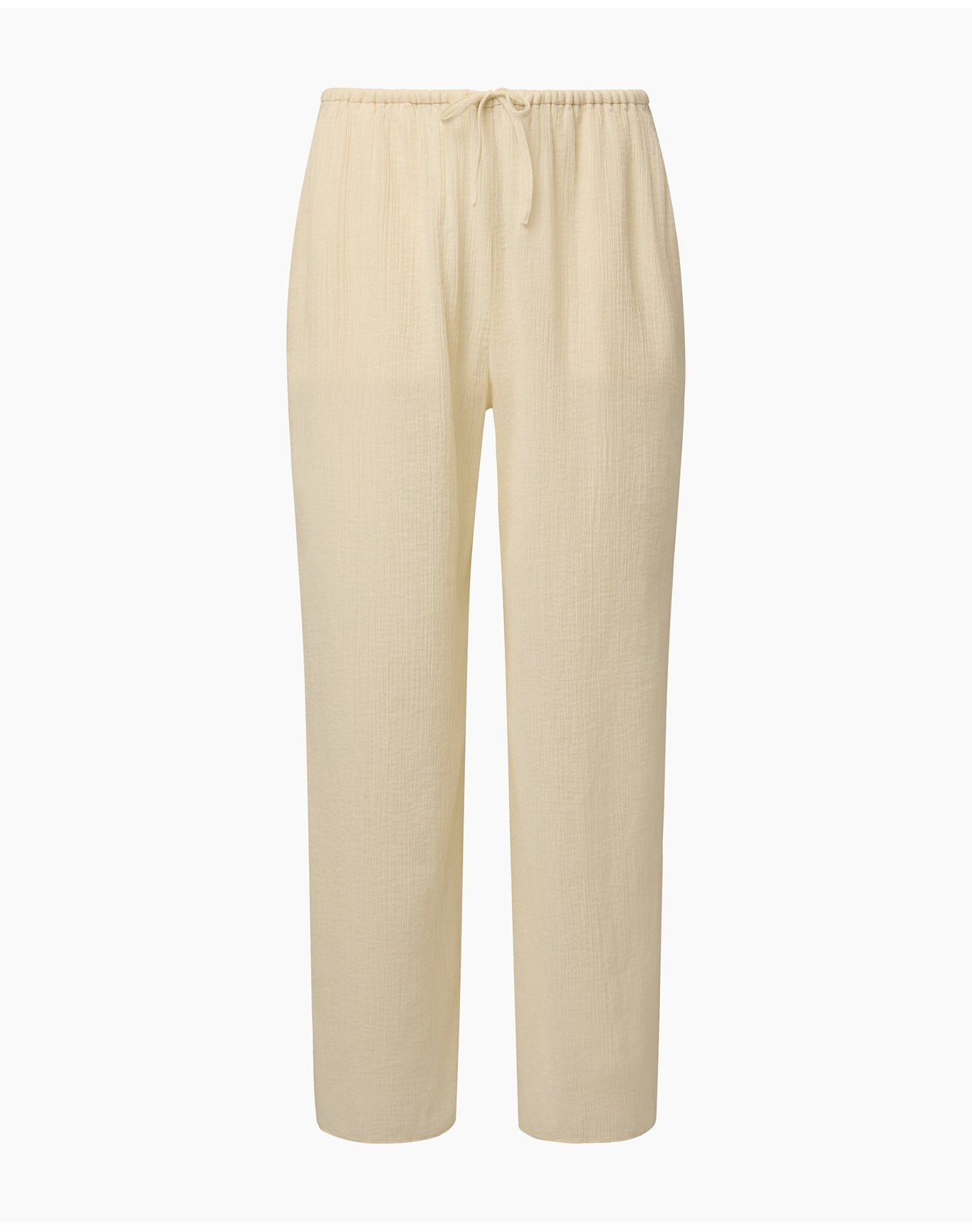 Women | Crinkle Gauze Drawstring Pant | Egret