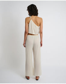 Women | Crinkle Gauze Drawstring Pant | Egret