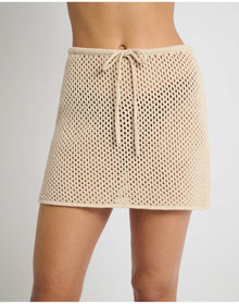 Women | Crochet Knit Mini Skirt | Sandshell