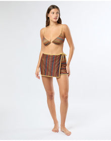 Women | Crochet Mesh Mini Wrap Skirt | Pale Gold