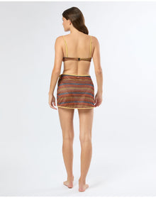 Women | Crochet Mesh Mini Wrap Skirt | Pale Gold