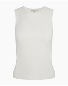 Women | Fitted Micro Rib Tank | White