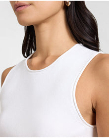 Women | Fitted Micro Rib Tank | White