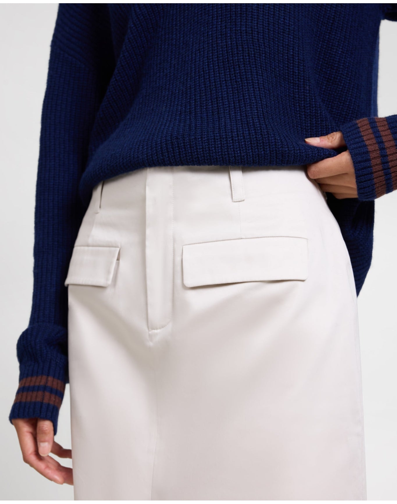 Women | Front Slit Midi Skirt | Stone