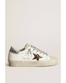 Women | Hi Star with Star Leopard Print Pony Skin & Heel | White x Ice x Beige Brown Leo x Silver (V1)
