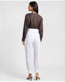 Women | Linen Utility Shirt | Espresso