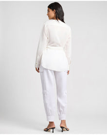 Women | Linen Utility Shirt | White
