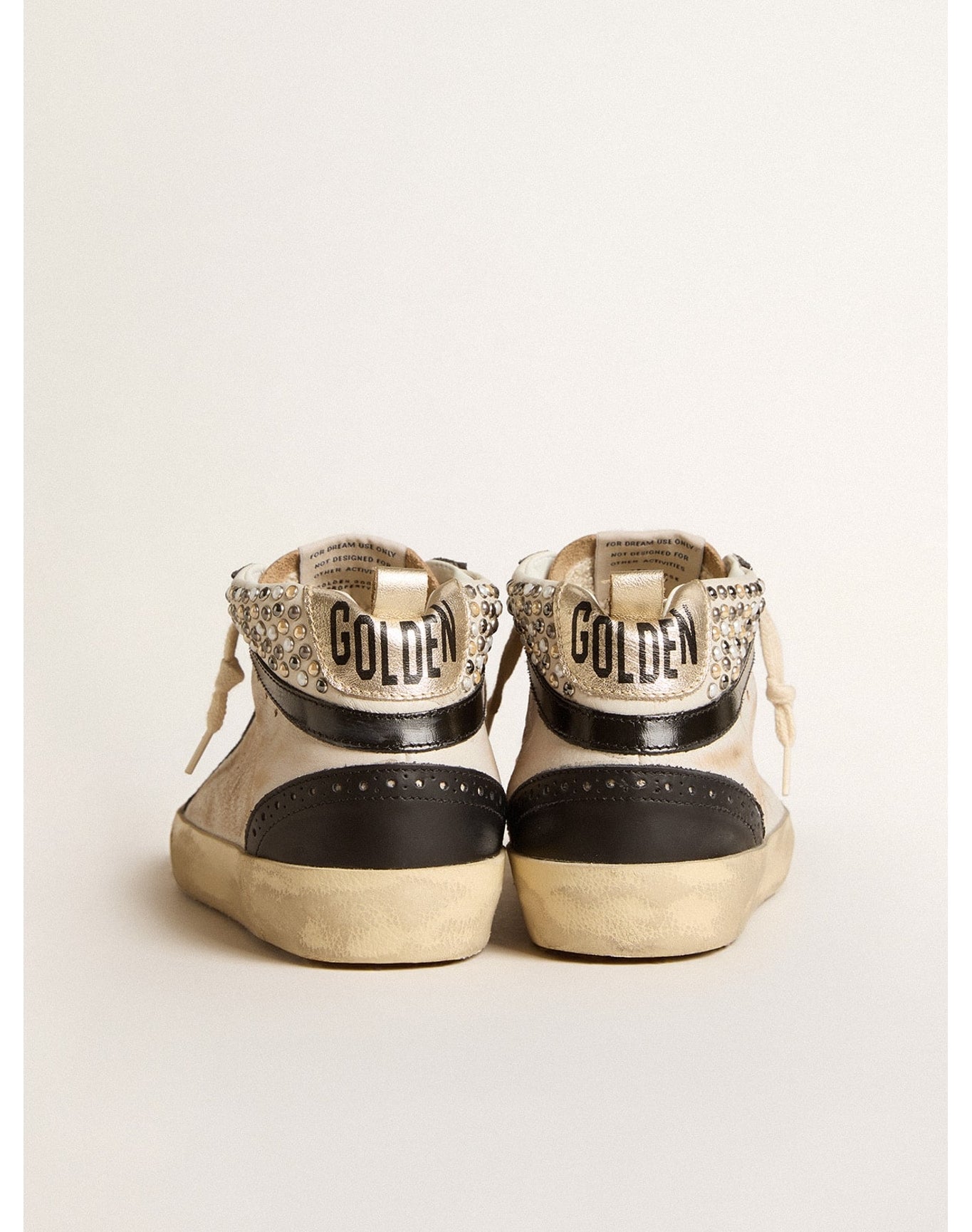 Women | Mid Star Ltd & Leather with Pearls & Perforated Star | White x Black x Platinum (V2)
