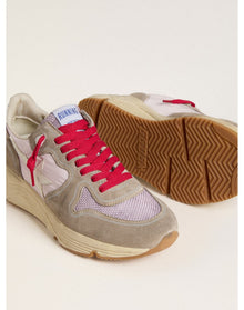 Women | Running Sole Ltd Pink Nylon with Leather Star | Grey x Iris x White x Silver (V1)