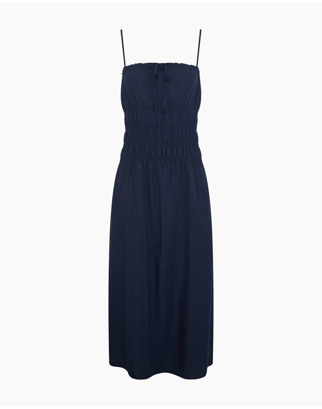 Women | Smocked Midi Dress | Navy