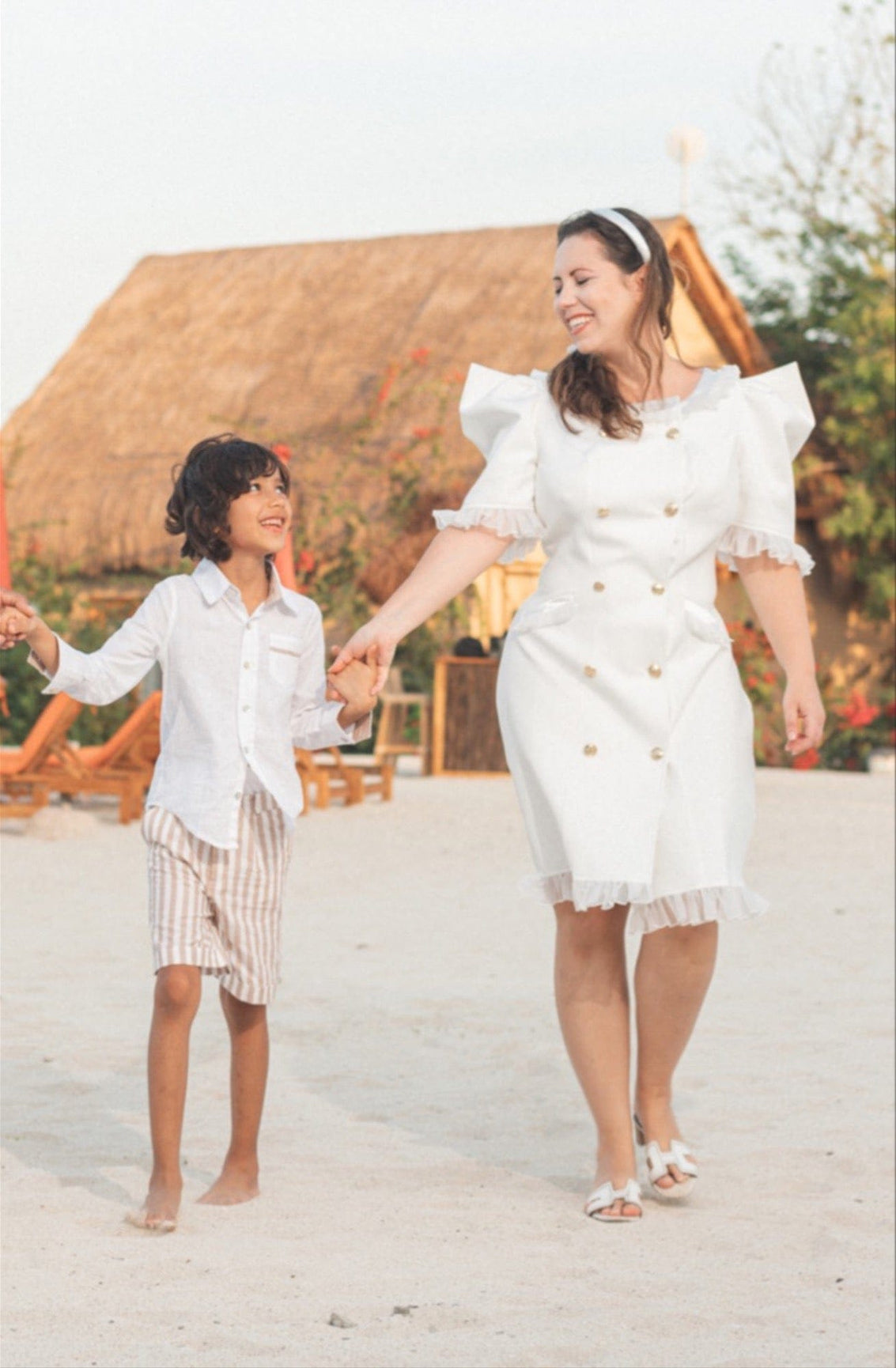 Women | Tuxedo Mom Dress | White