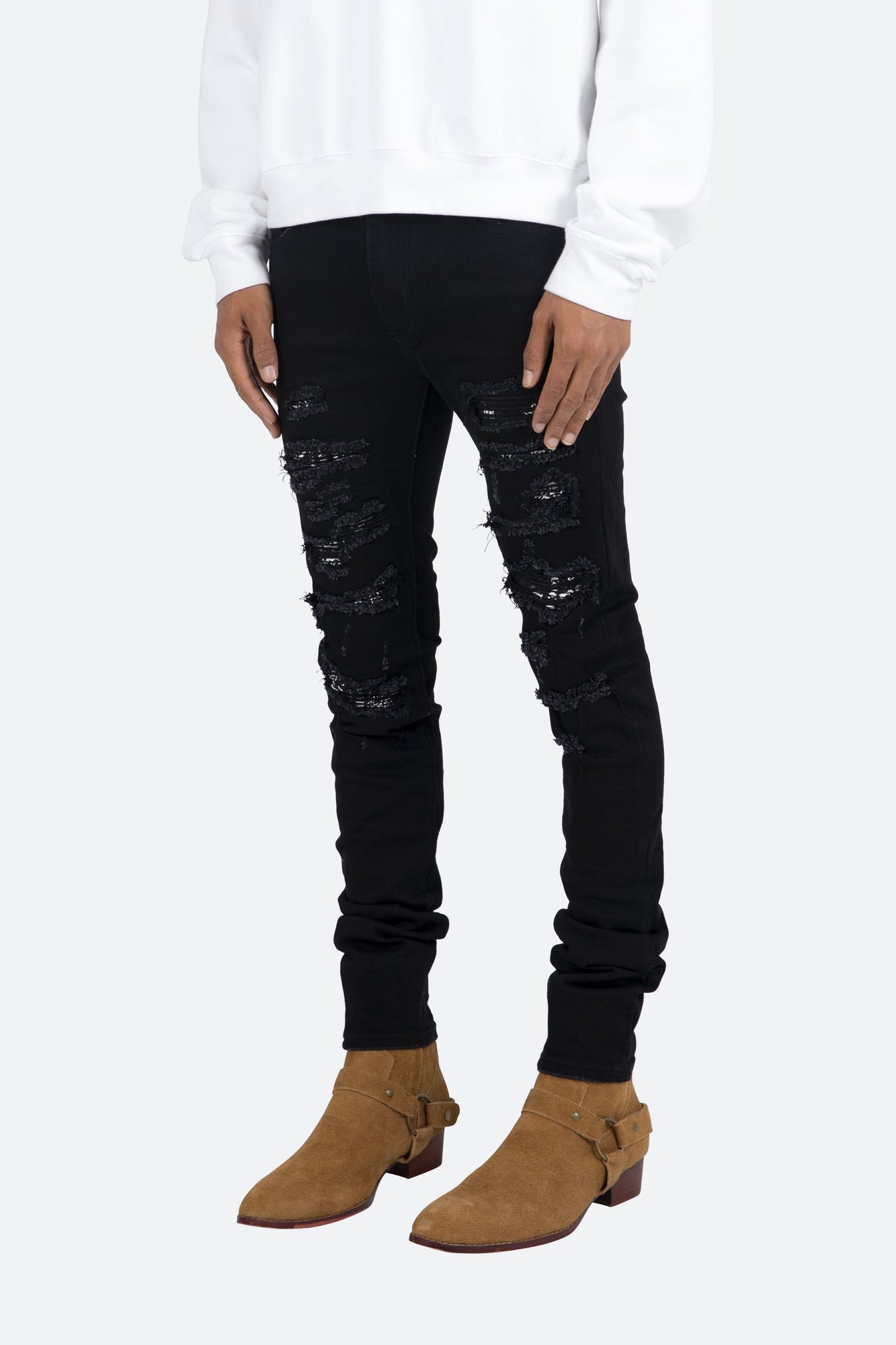 X165 Paisley Skinny Denim | Black/Black