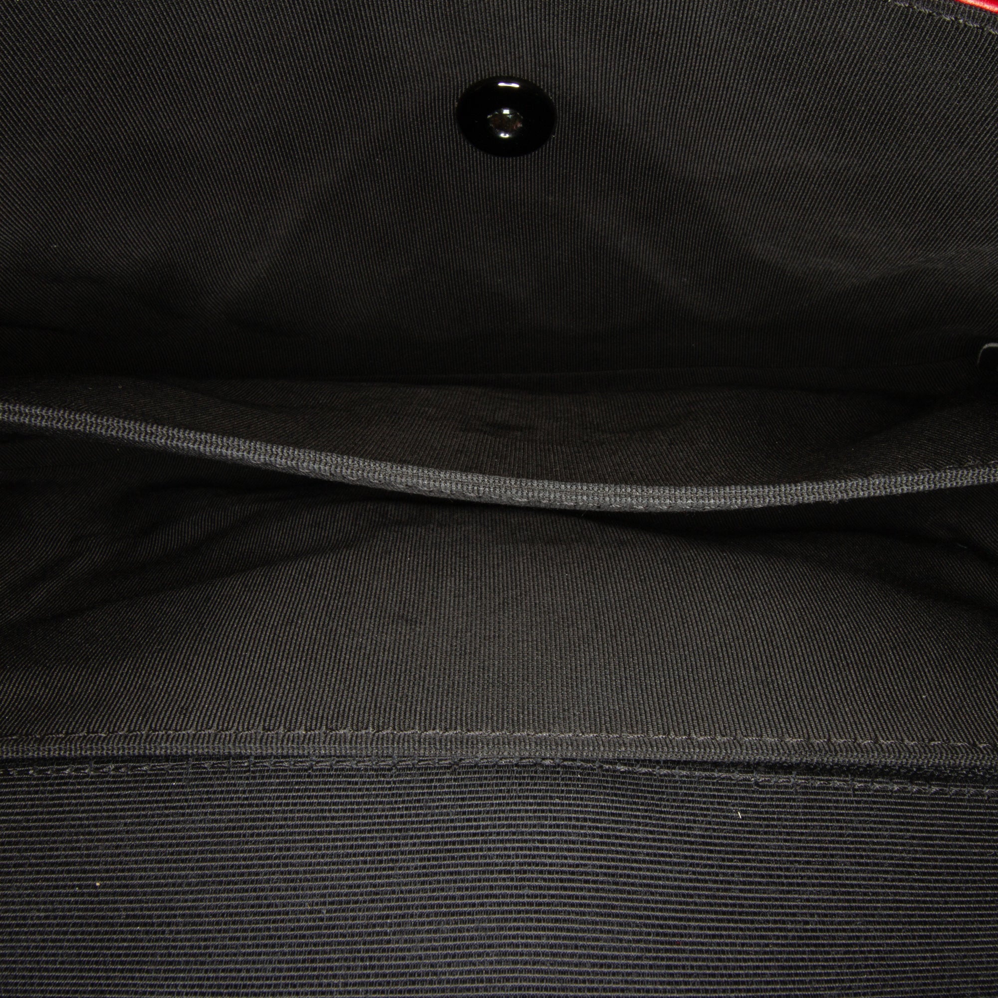 Chanel | Pre-Owned CC Grossgrain trim Lambskin Flap Shoulder Bag | Red