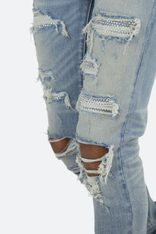 X201 Rhinestone Skinny Denim | Blue