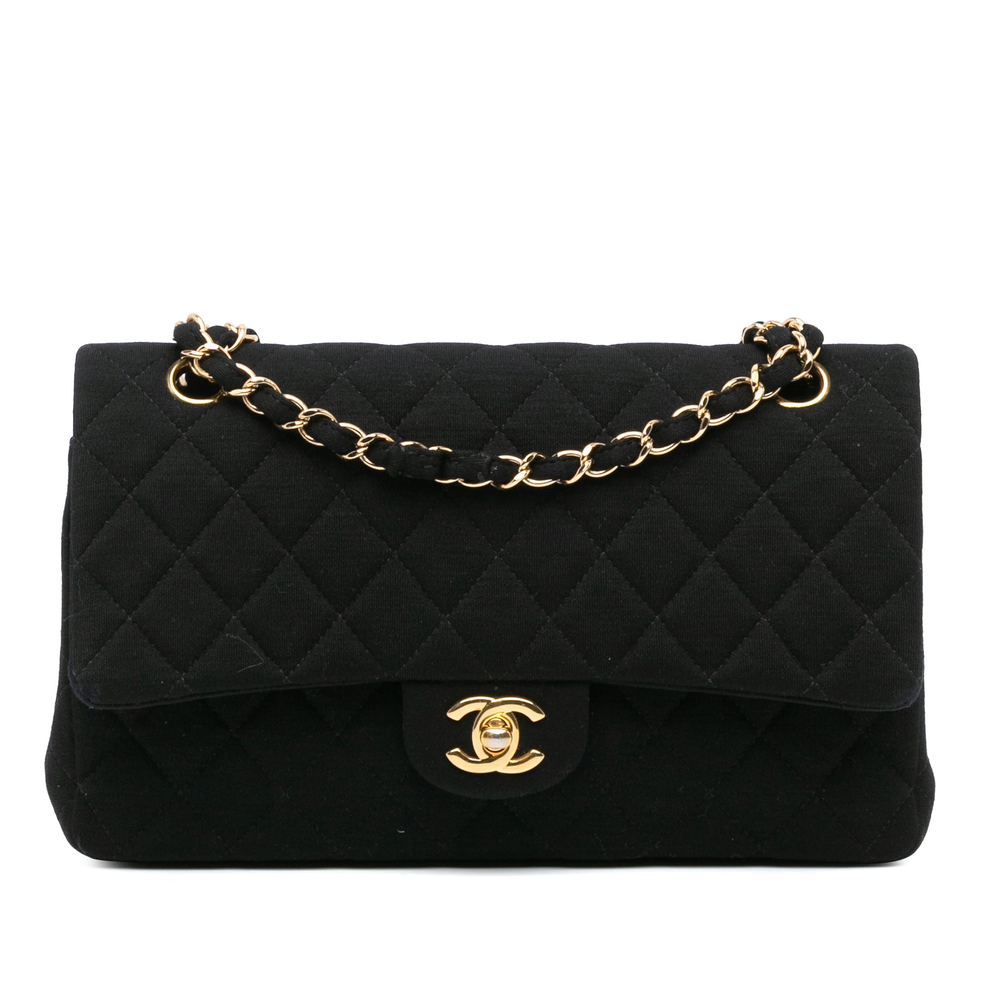 Chanel | Pre-Owned Medium Classic Jersey Double Flap | Black
