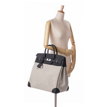 Hermes | Pre-Owned Toile Criss and Evercolor HAC Birkin 40 | Gray/Light GrayBlack