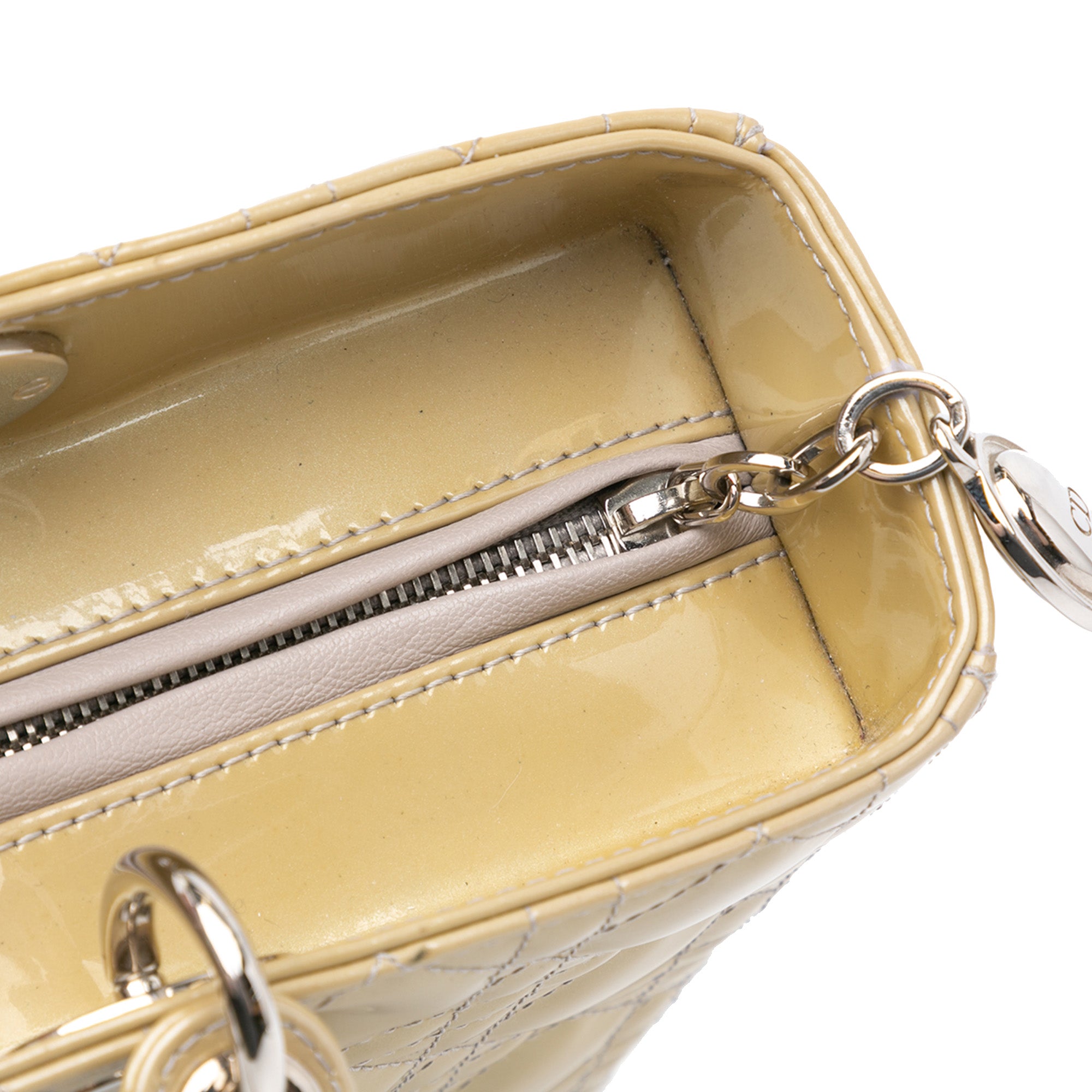 Dior | Pre-Owned Large Patent Cannage Lady | Tan