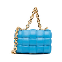 Bottega Veneta | Pre-Owned Nappa Intrecciato Padded Chain Cassette Satchel | Blue