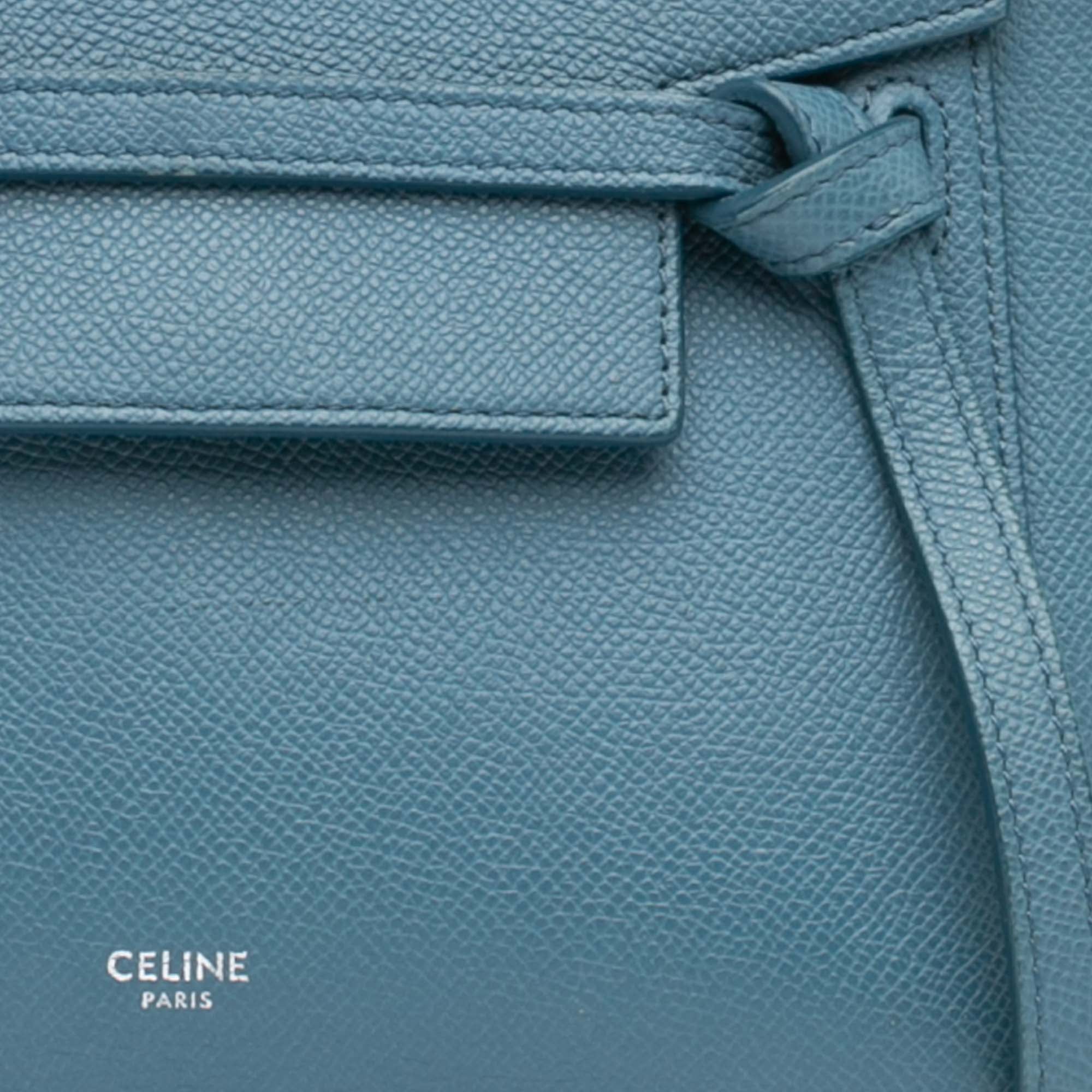 Celine | Pre-Owned Nano Grained Calfskin Belt Bag | Blue