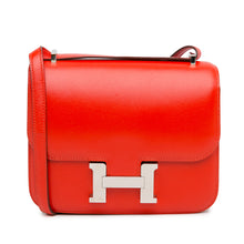 Hermes | Pre-Owned Mini Tadelakt Constance 18 with Golden Logo | Red
