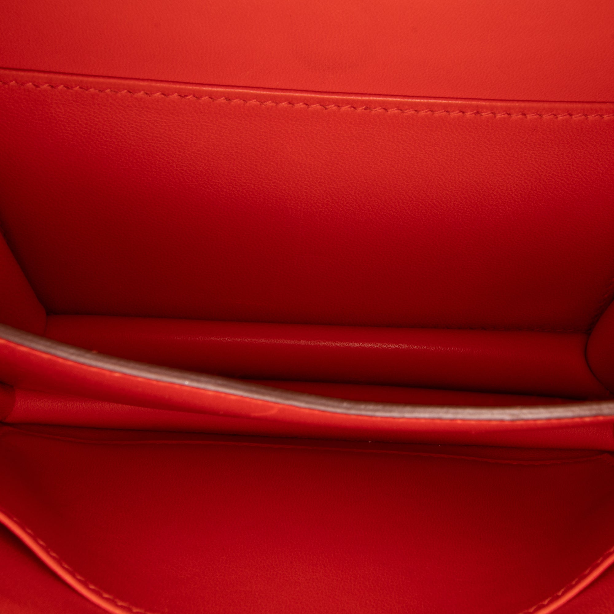 Hermes | Pre-Owned Mini Tadelakt Constance 18 with Golden Logo | Red