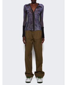 Y/Project | Women | Jean Paul Gaultier Trompe-l'oeil Denim Sheer Hook Eye Top | Black x White