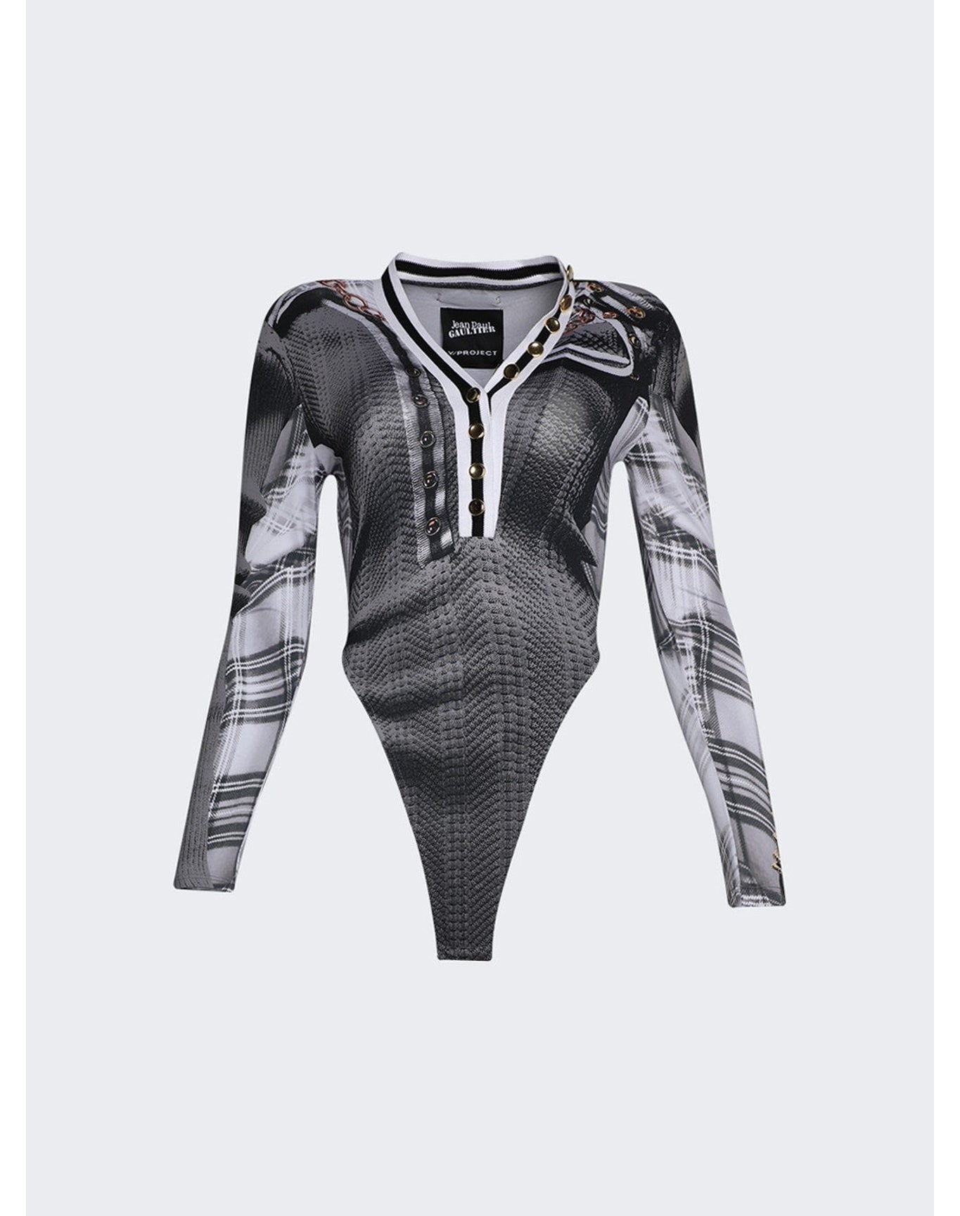 Y/Project x Jean Paul Gaultier | Women | Trompe-l'oeil Cardigan Bodysuit | Grey