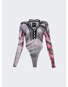 Y/Project x Jean Paul Gaultier | Women | Trompe-l'oeil Cardigan Bodysuit | Pink