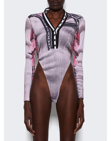 Y/Project x Jean Paul Gaultier | Women | Trompe-l'oeil Cardigan Bodysuit | Pink
