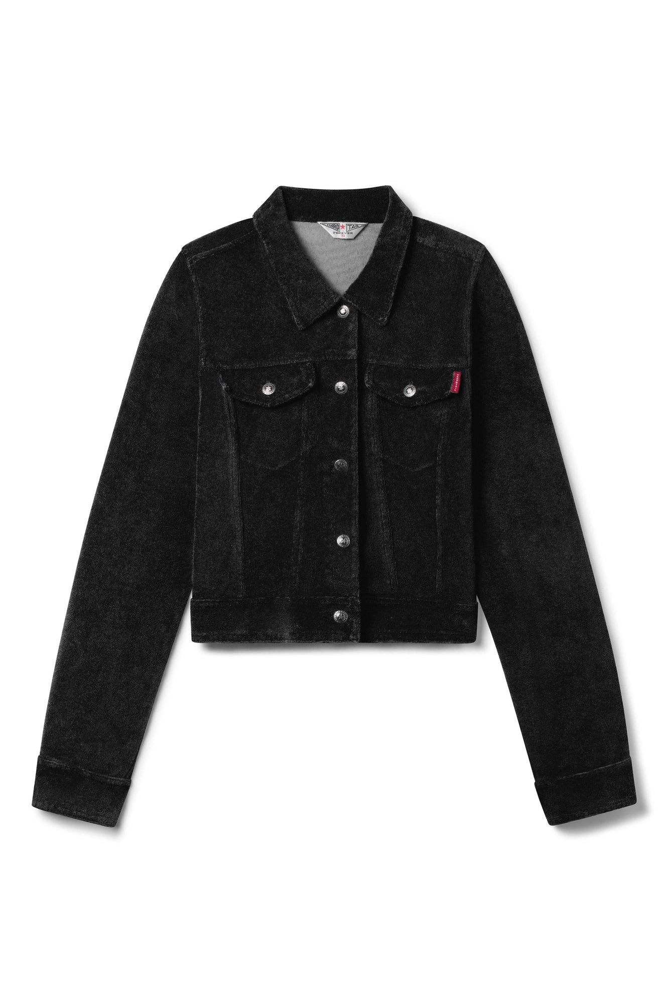 Women | Vintage Terry Cropped Jean Jacket | Black
