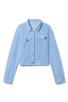 Women | Vintage Terry Cropped Jean Jacket | Periwinkle