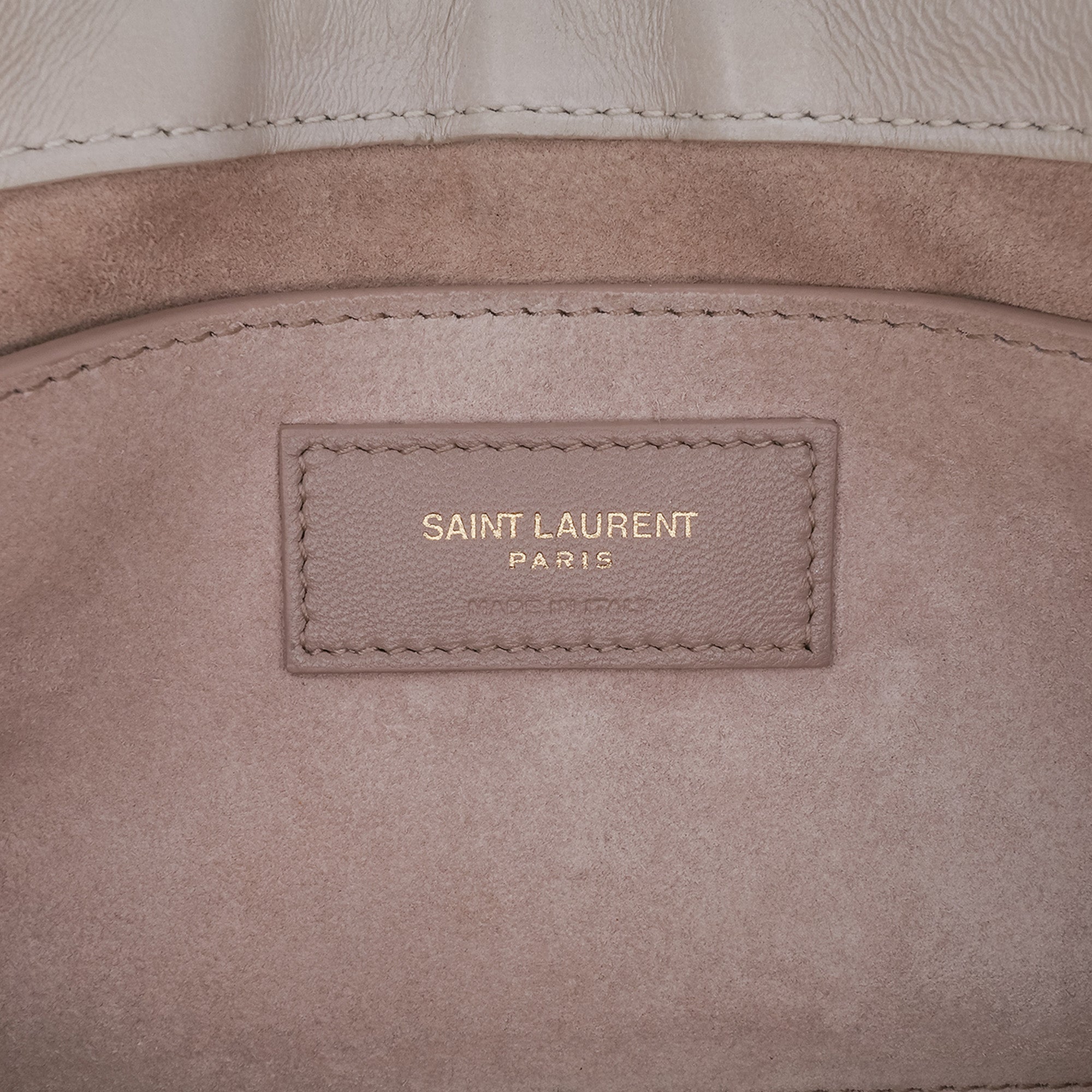 Saint Laurent | Pre-Owned Quilted Lambskin Le 57 Shoulder Bag | White