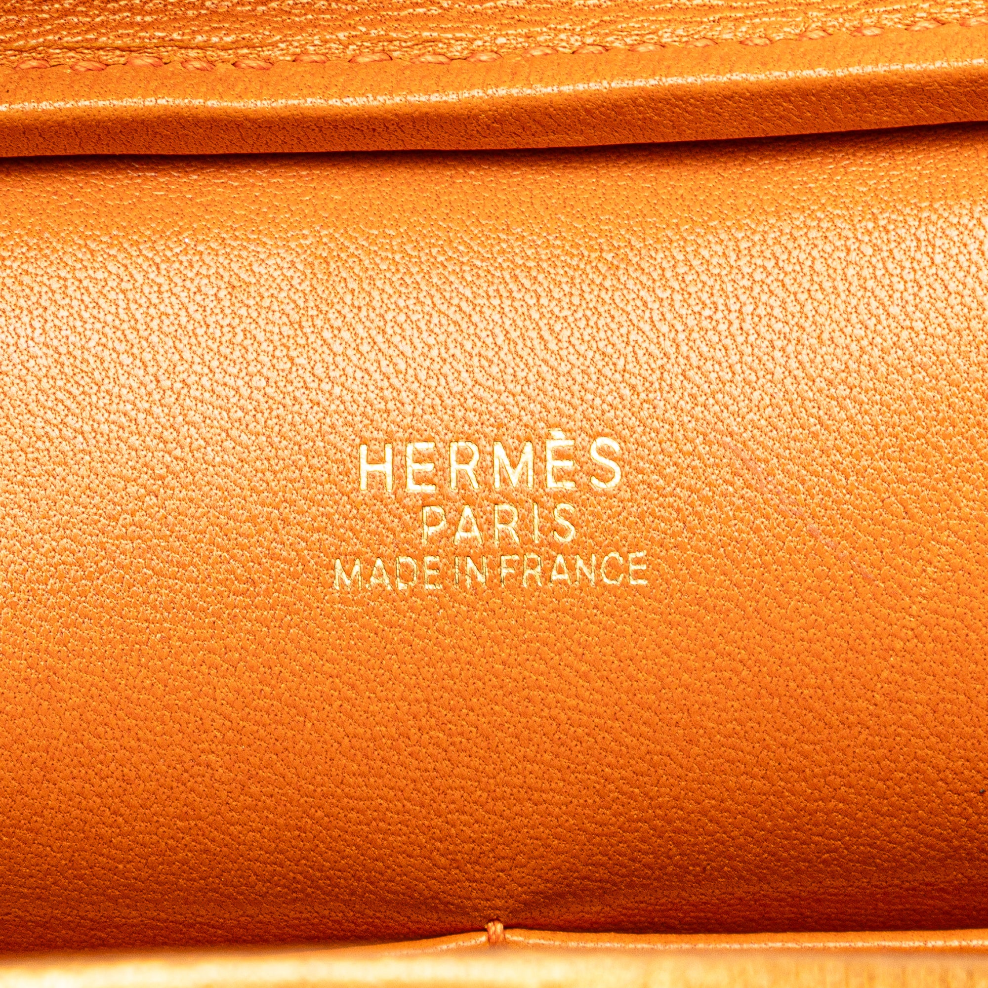 Hermes | Pre-Owned Metallic Chevre Coromandel Plume Elan 28 | Orange