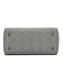 Dior | Pre-Owned Medium Canvas Cannage Lady D Lite - II | Gray/Light Gray
