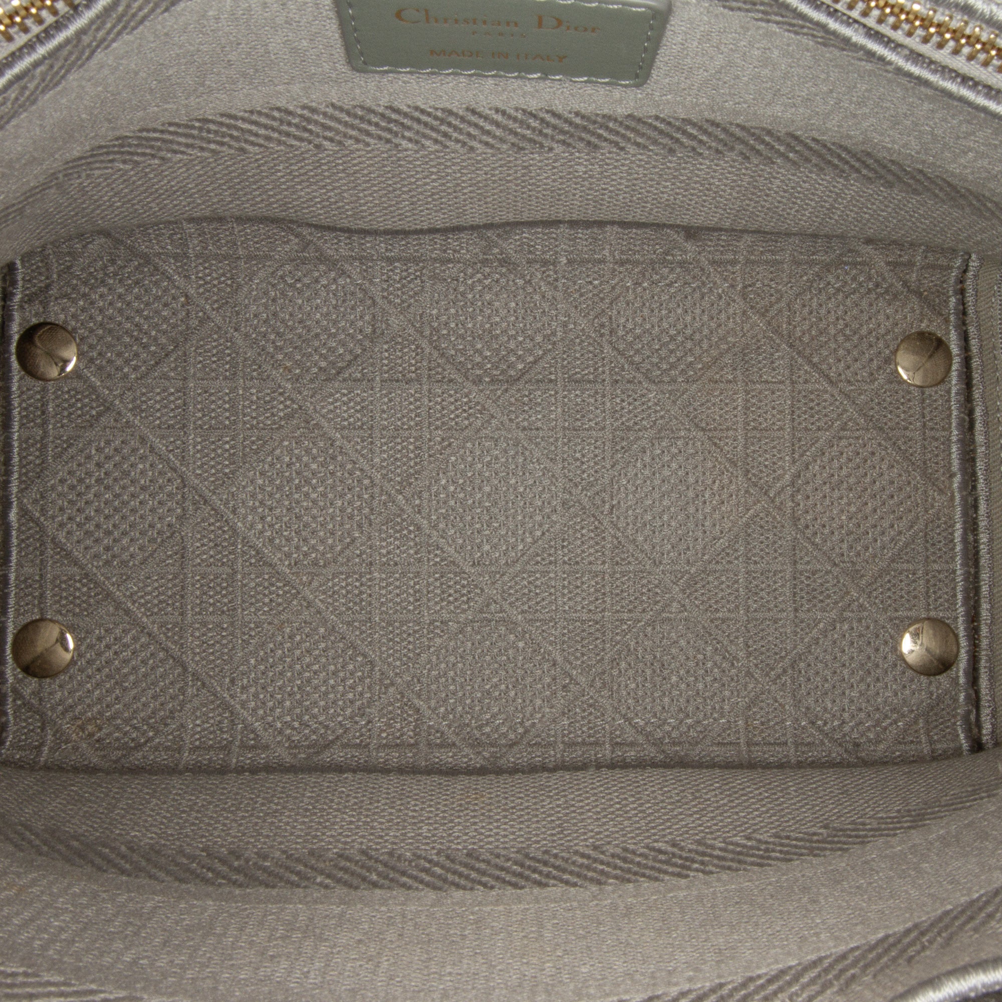 Dior | Pre-Owned Medium Canvas Cannage Lady D Lite - II | Gray/Light Gray