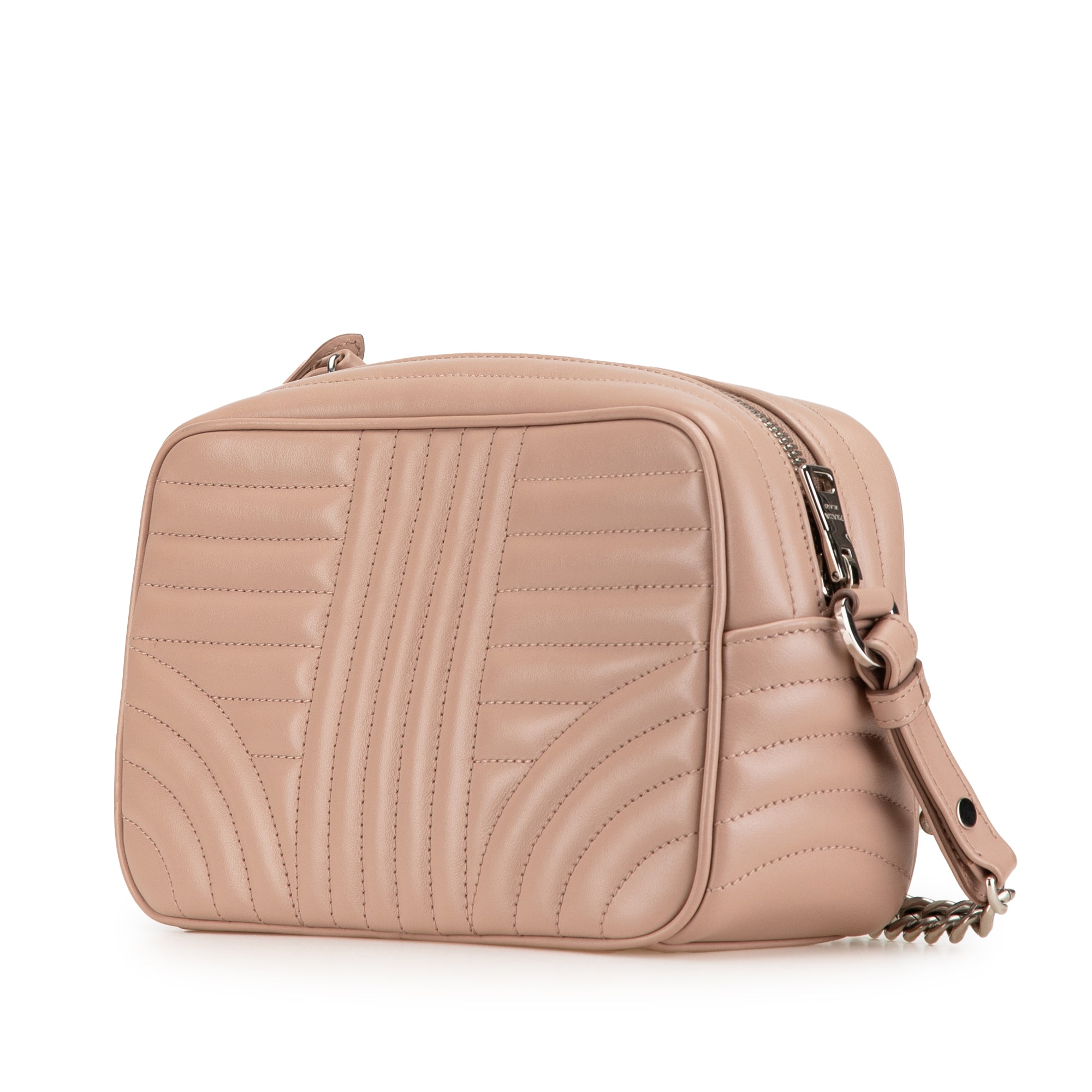 Prada | Pre-Owned Soft Calf Diagramme Crossbody | Brown