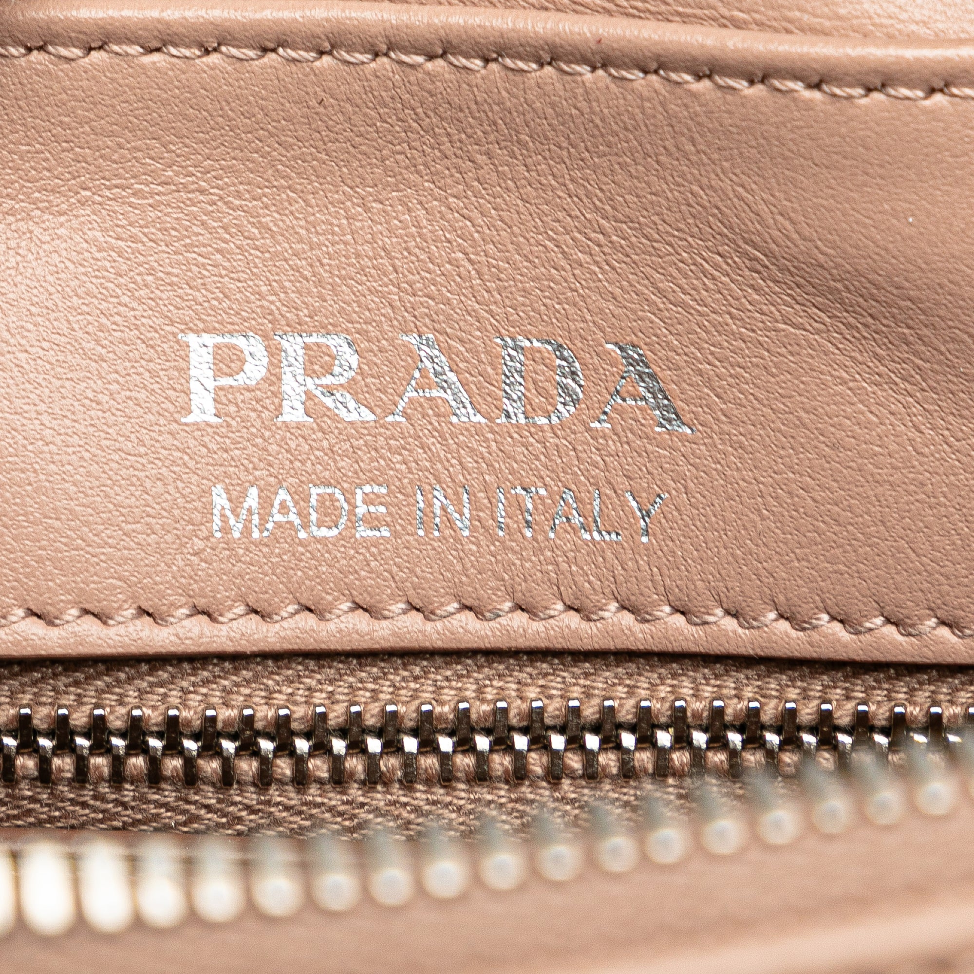 Prada | Pre-Owned Soft Calf Diagramme Crossbody | Brown