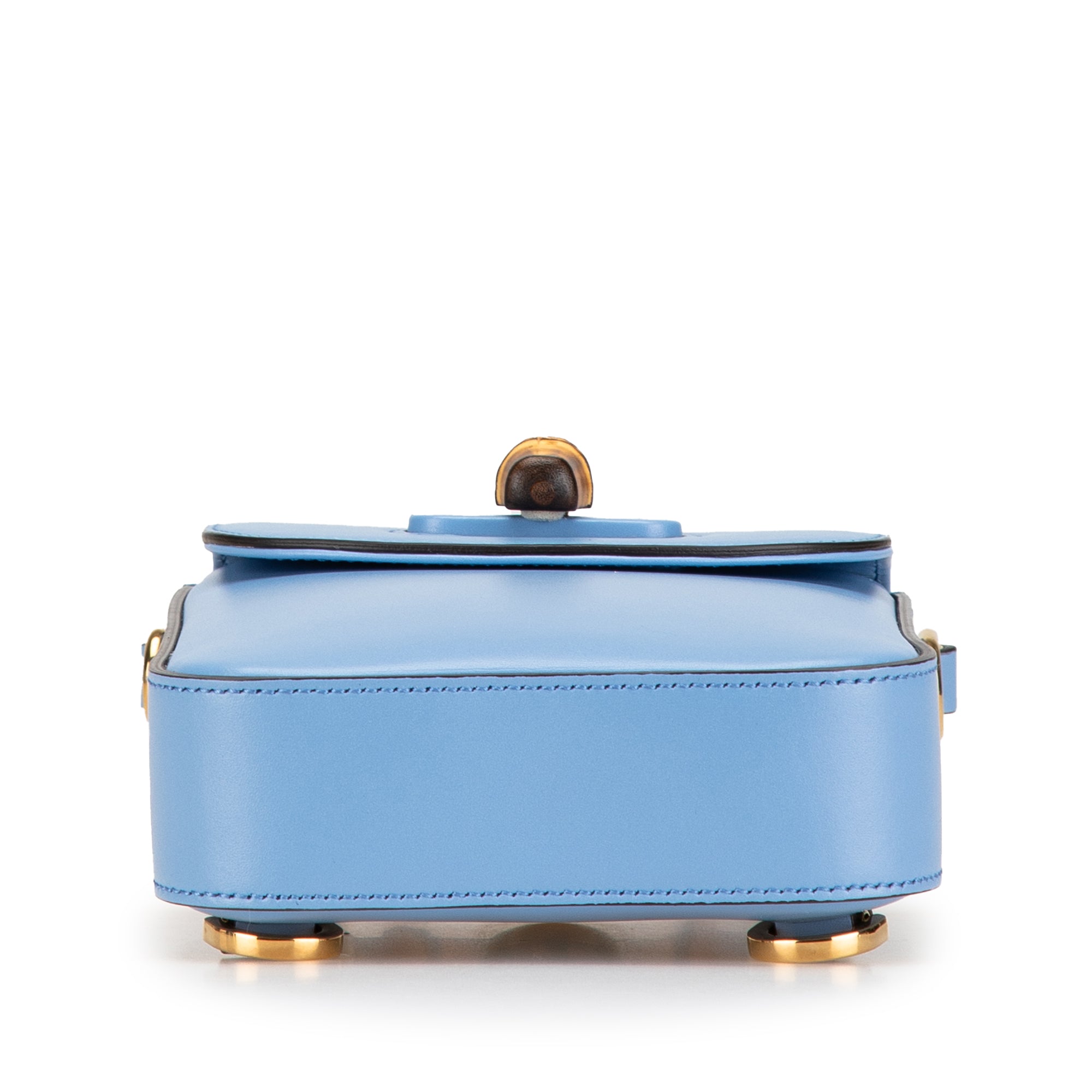 Gucci | Pre-Owned Calfskin Bamboo Top Handle Bag | Blue