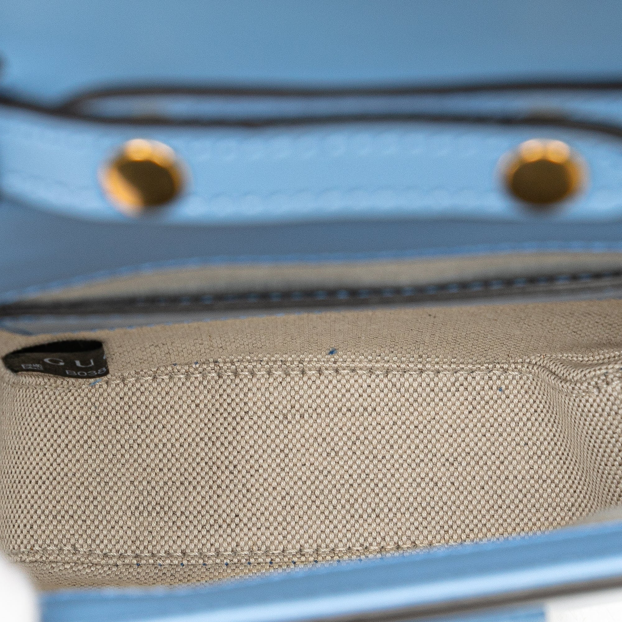 Gucci | Pre-Owned Calfskin Bamboo Top Handle Bag | Blue