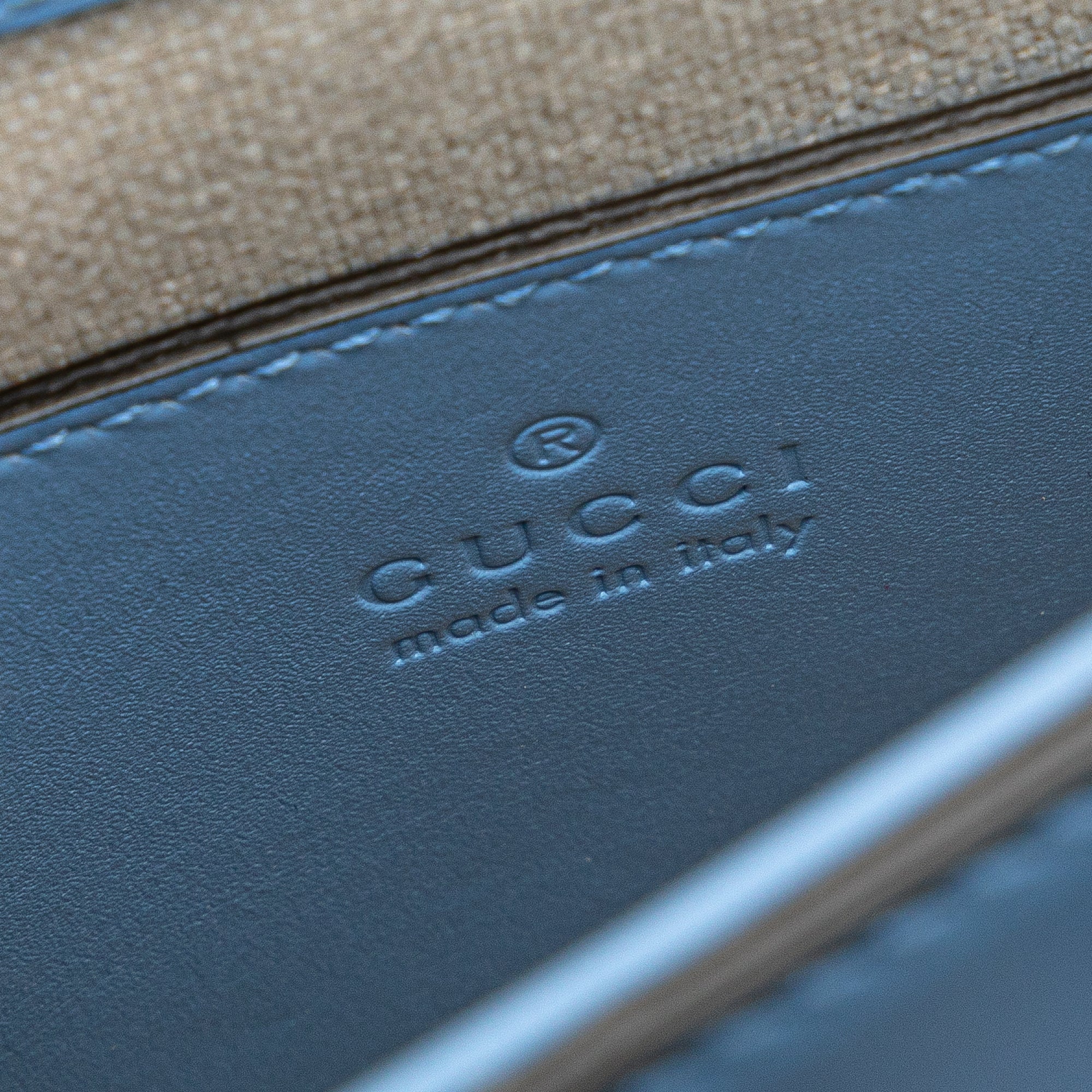 Gucci | Pre-Owned Calfskin Bamboo Top Handle Bag | Blue