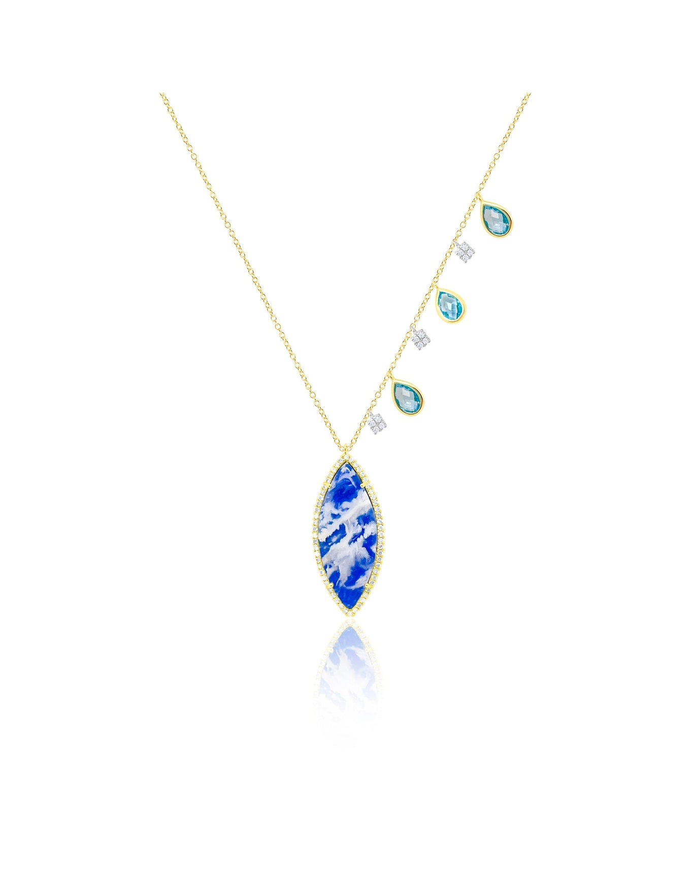Yellow Gold Sky Plum Agate Labradorite Doublet | 10K Yellow And White Gold