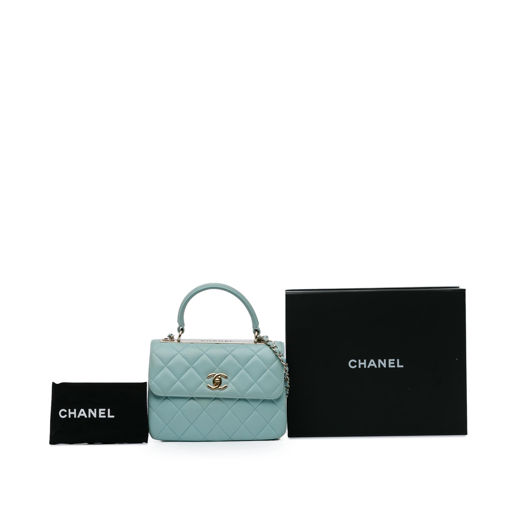 Chanel | Pre-Owned Small Quilted Lambskin Trendy CC Flap | Blue/Light Blue