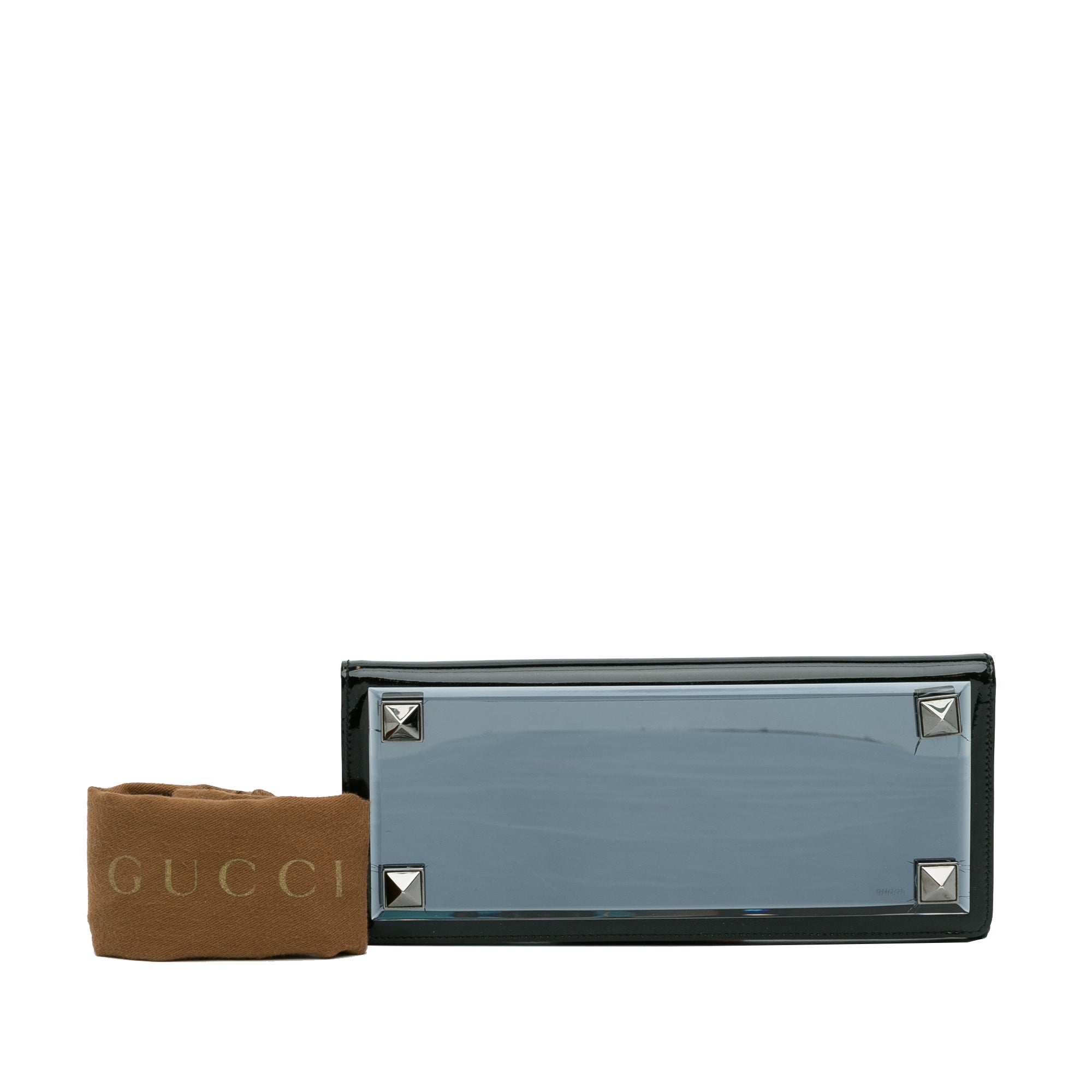 Gucci | Pre-Owned Tempered Glass Broadway Clutch | Black