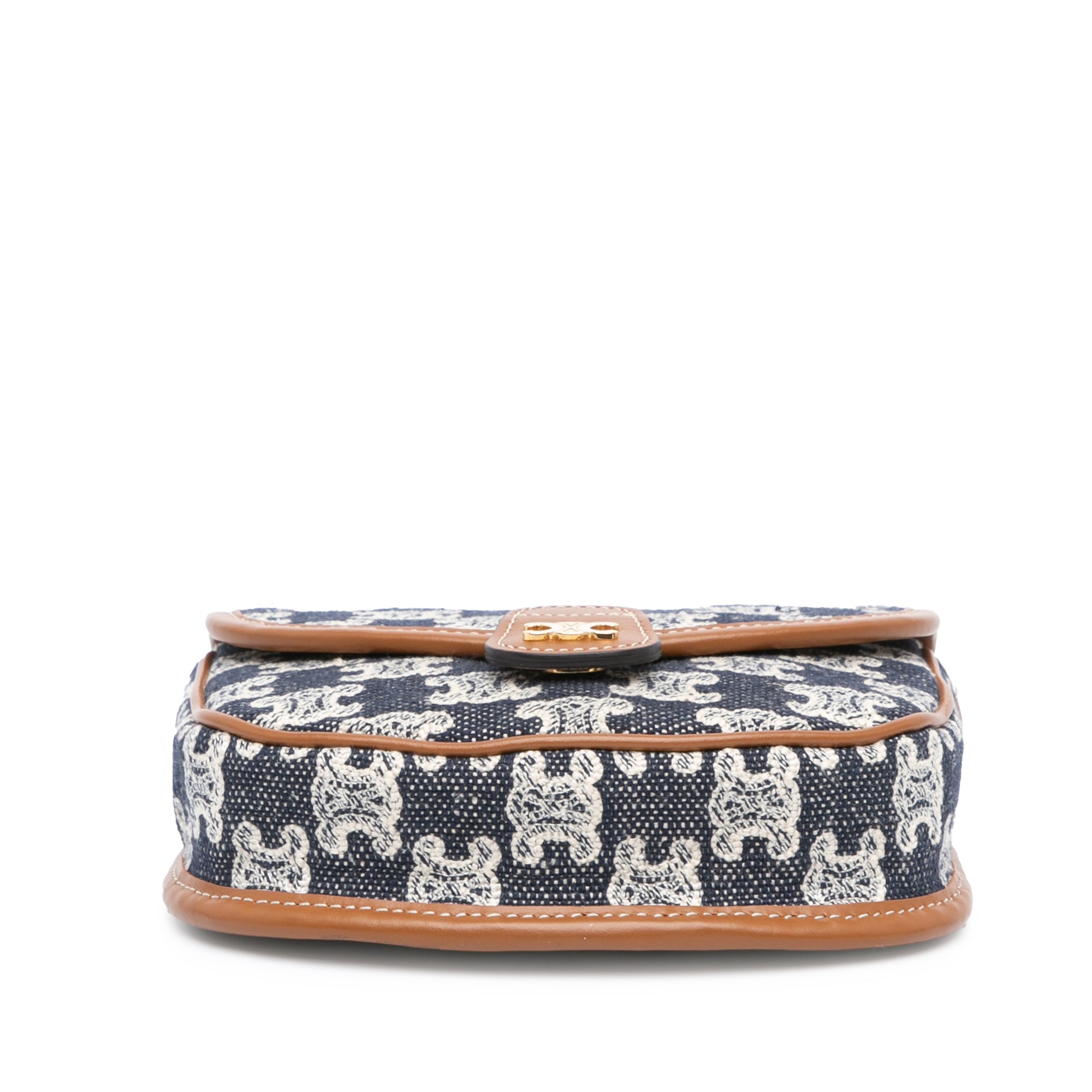 Celine | Pre-Owned Mini Triomphe Canvas and Calfskin Besace Crossbody | Blue/Navy