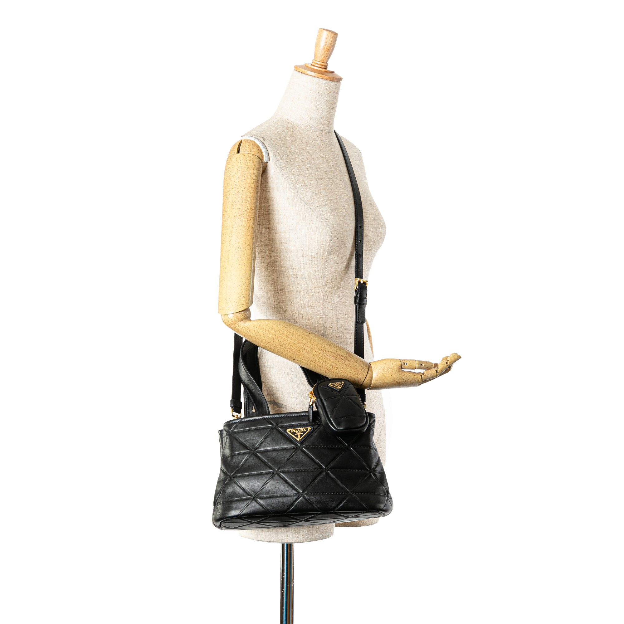 Prada | Pre-Owned Small Quilted Lambskin Satchel | Black