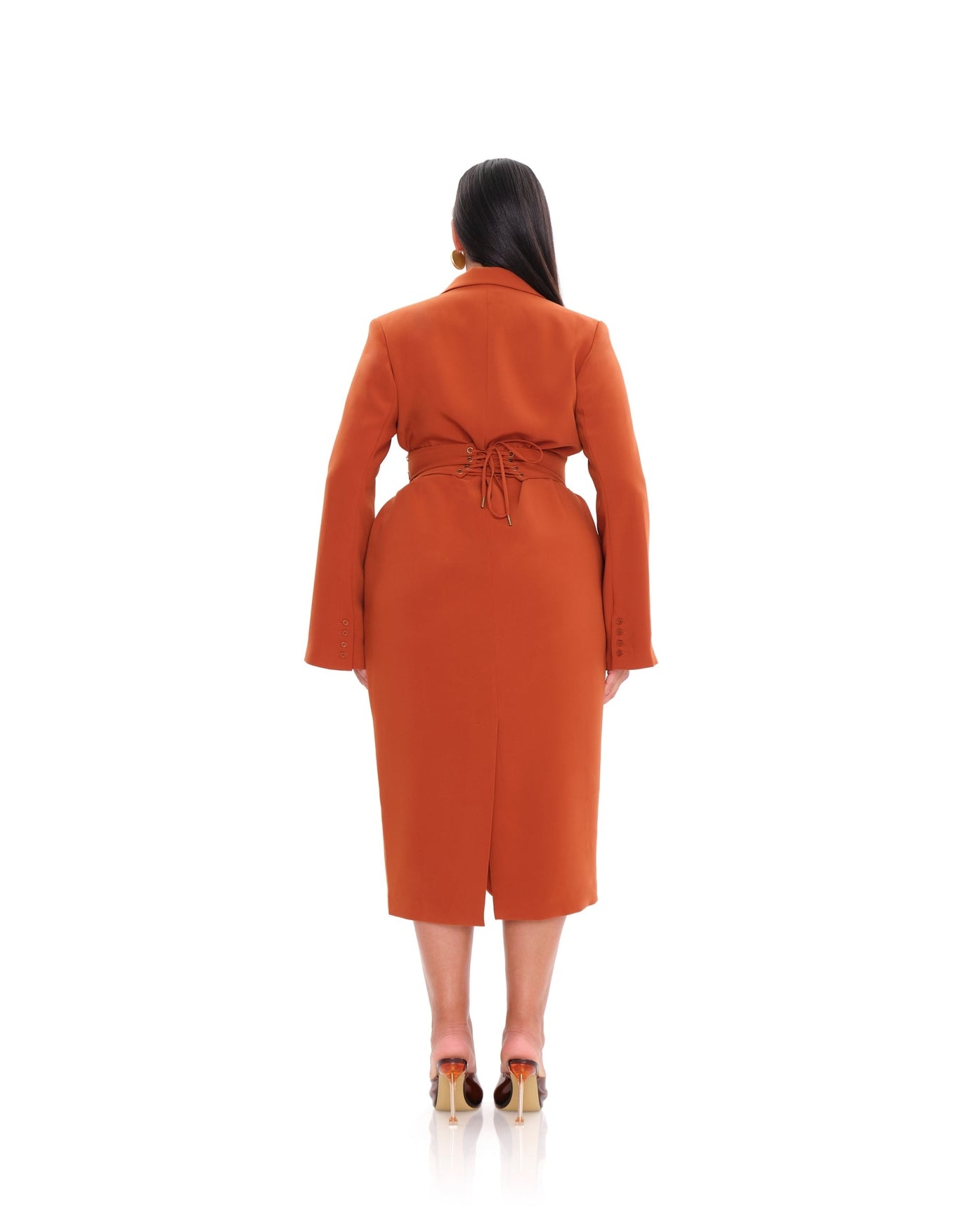 Zia Corset Blazer Dress | Pumpkin