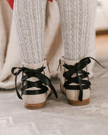 Zoe Beige and Black Leather Boots